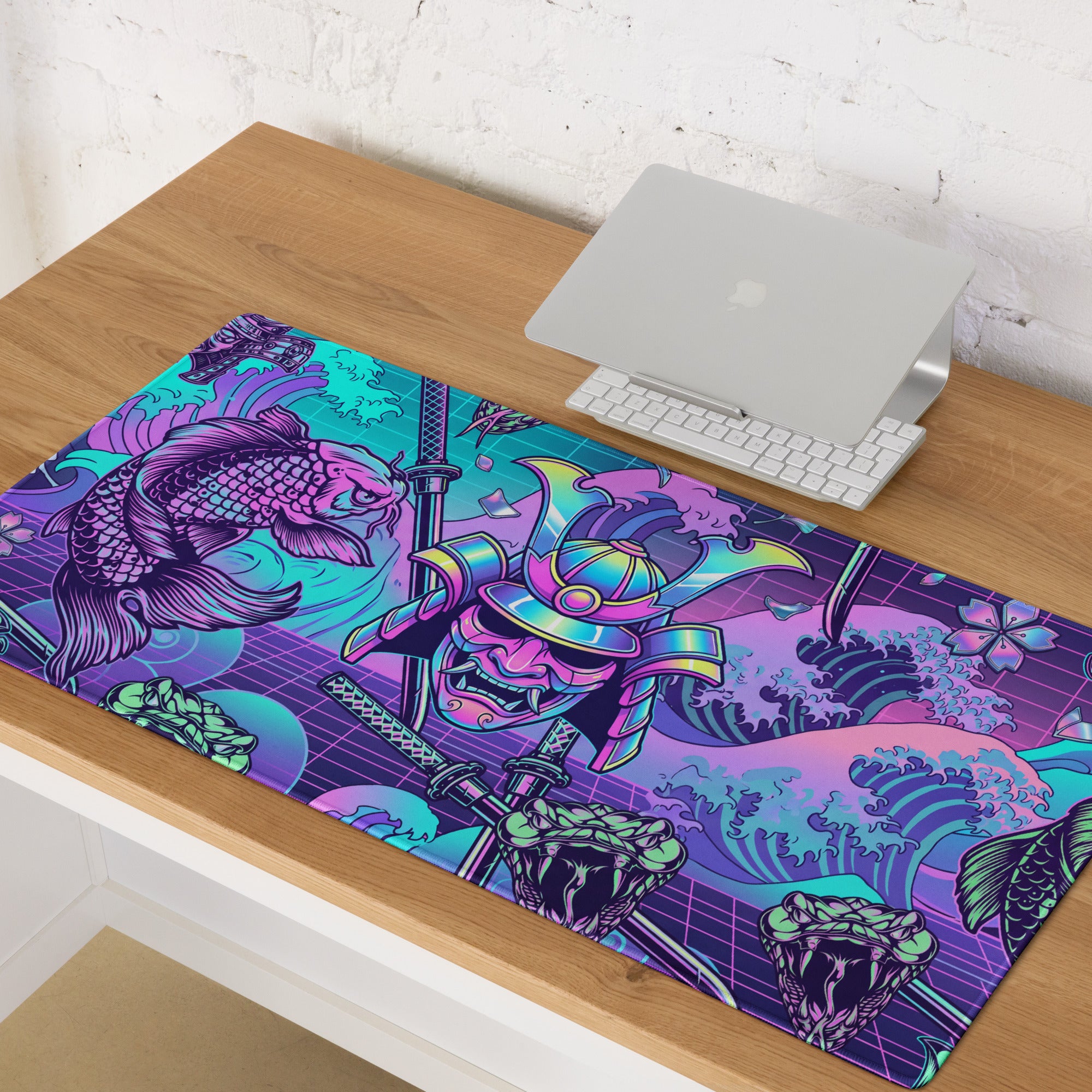 Vaporwave Neon Gaming Mouse Pad - Gaming Mouse Pad Neon Pink Purple Blue Vaporwave Energetic Mood Cyberpunk Esports