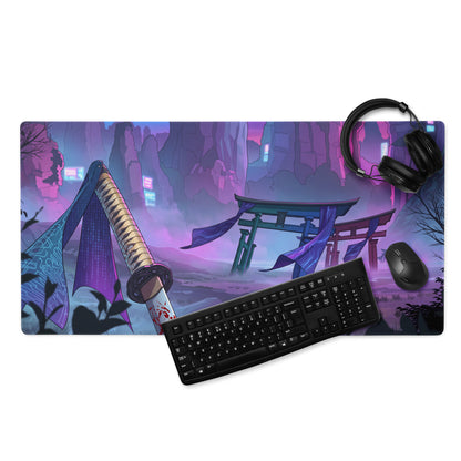Vaporwave Neon City Mouse Pad - Mouse Pad Neon Pink Purple Blue Dreamy Neon Mood Cyberpunk Decor