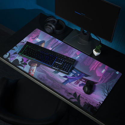 Vaporwave Neon City Mouse Pad - Mouse Pad Neon Pink Purple Blue Dreamy Neon Mood Cyberpunk Decor