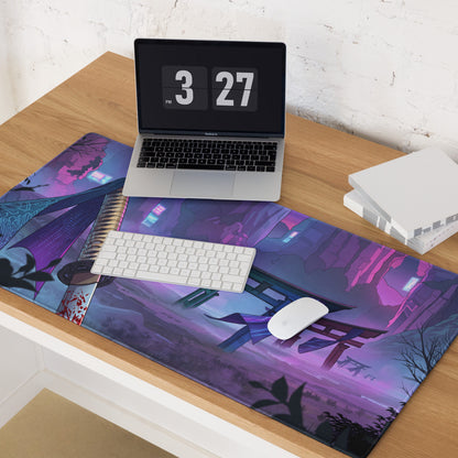 Vaporwave Neon City Mouse Pad - Mouse Pad Neon Pink Purple Blue Dreamy Neon Mood Cyberpunk Decor