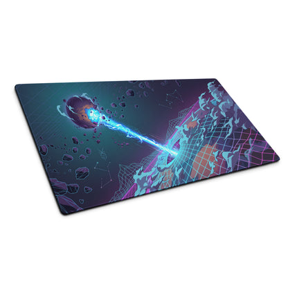 Vaporwave Neon Grid Mouse Pad - Mouse Pad Neon Blue Purple Vaporwave Desk Setup Dreamy Retro Futurism Gaming Digital Art