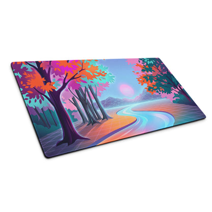 Vaporwave Dreamscape Desk Pad - Gaming Mouse Pad Neon Purple Pink Desk Vaporwave Dreamy Neon Nostalgic Vaporwave Art
