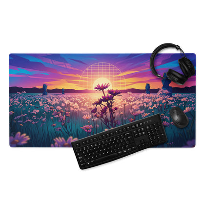 Vaporwave Sunset Mouse Pad - Mouse Pad Purple Pink Teal Gaming Setup Vaporwave Dreamy Neon Retro Desk Mat Digital Art