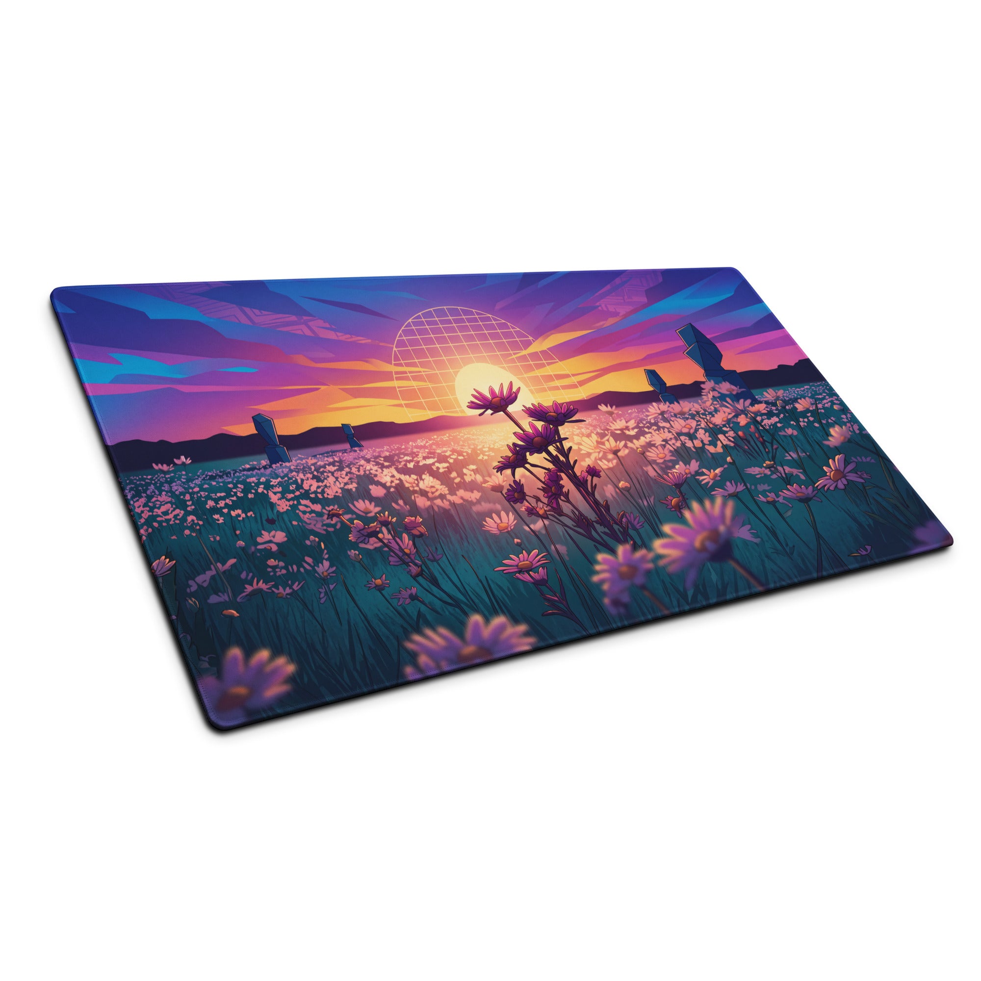 Vaporwave Sunset Mouse Pad - Mouse Pad Purple Pink Teal Gaming Setup Vaporwave Dreamy Neon Retro Desk Mat Digital Art