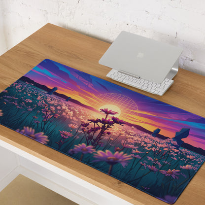 Vaporwave Sunset Mouse Pad - Mouse Pad Purple Pink Teal Gaming Setup Vaporwave Dreamy Neon Retro Desk Mat Digital Art