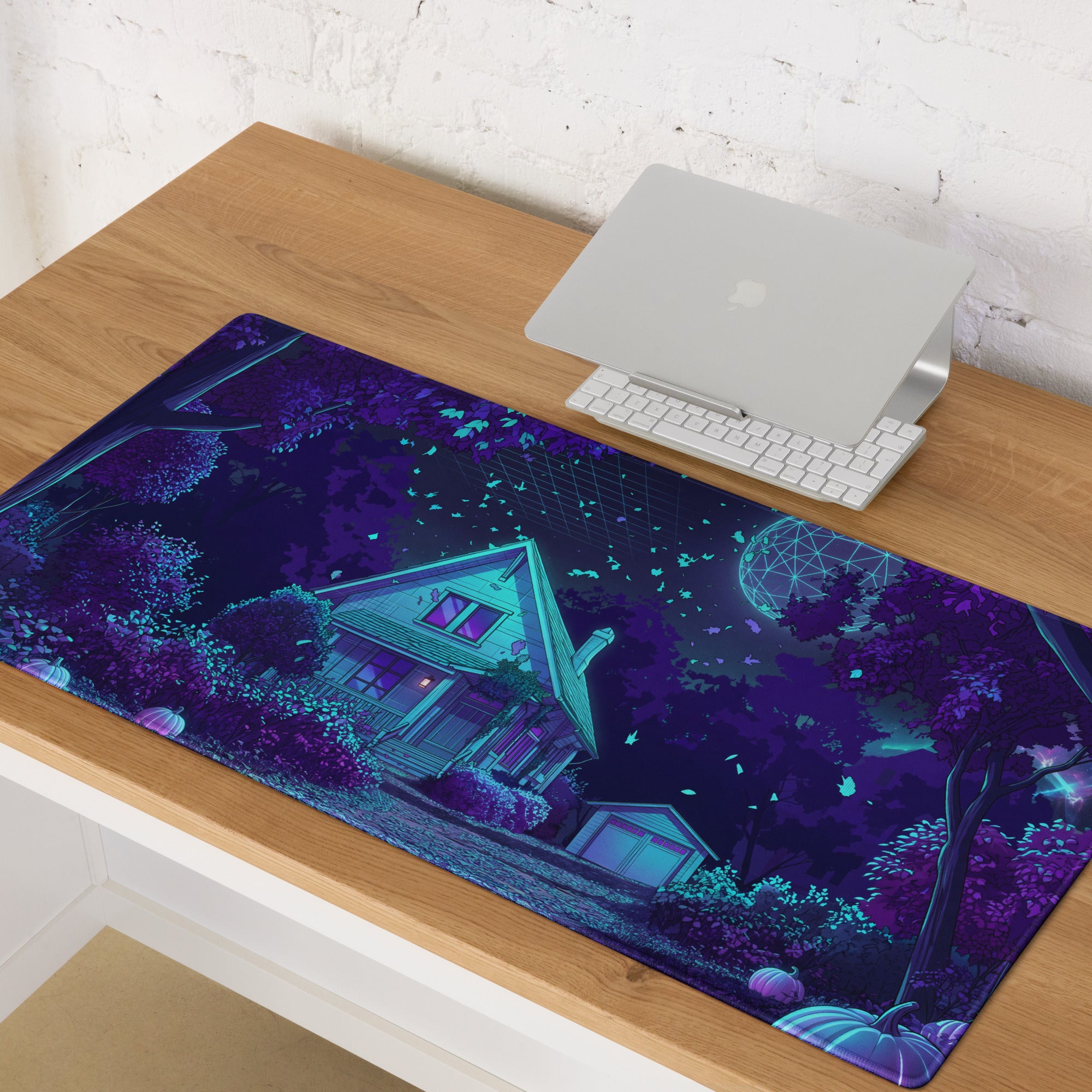 Neon Vaporwave Night Mouse Pad - Mouse Pad Neon Purple Vaporwave Gaming Dreamy Nostalgia Neon Decor PC Gaming