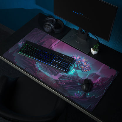 Vaporwave Neon Landscape Mouse Pad - Mouse Pad Purple Blue For Gaming Vaporwave Retro Mood Dreamy Neon Synthwave