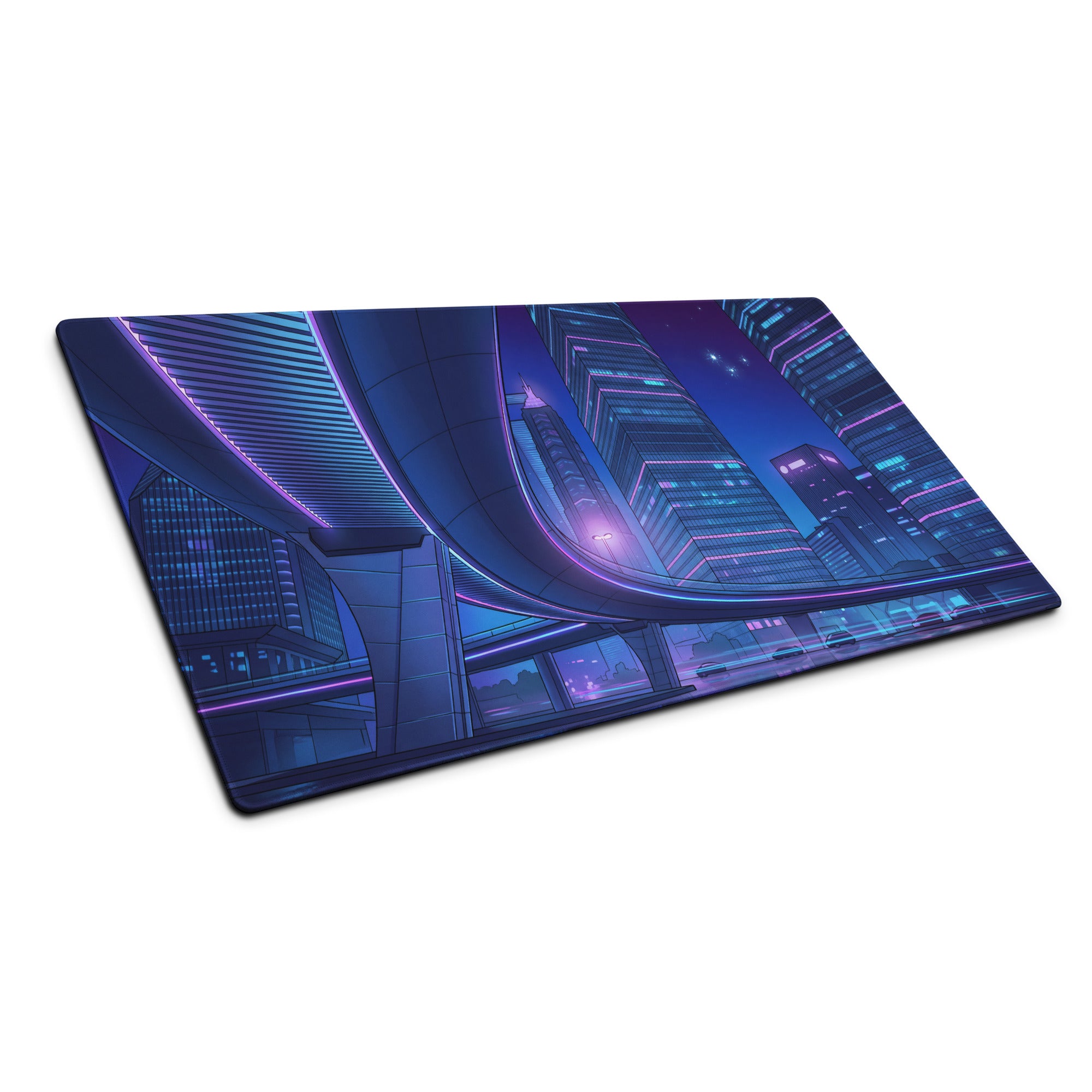 Neon Vaporwave City Mouse Pad - Mouse Pad Neon Purple Blue For Gaming Desk Vaporwave Cityscape Digital Art