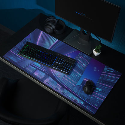 Neon Vaporwave City Mouse Pad - Mouse Pad Neon Purple Blue For Gaming Desk Vaporwave Cityscape Digital Art