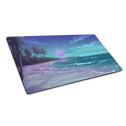 Vaporwave Palm Sunset Mouse Pad - Mouse Pad Purple Blue Sunset Gaming Desk Vaporwave Dreamy Neon Mood Retro Wave Decor