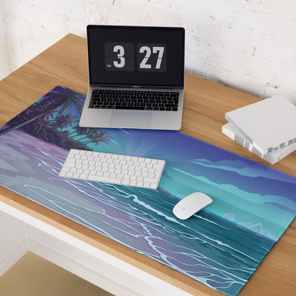 Vaporwave Palm Sunset Mouse Pad - Mouse Pad Purple Blue Sunset Gaming Desk Vaporwave Dreamy Neon Mood Retro Wave Decor