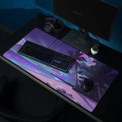 Purple Pink Neon Vaporwave Palm Pad - Gaming Mouse Pad Purple Pink Neon Desk Vaporwave Mood Retro Futuristic