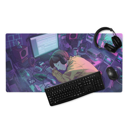 Vaporwave Neon Desk Pad - Mouse Pad Neon Purple Pink Blue Gradient For Gaming Setup Vaporwave Nostalgic Mood Retro Desk Decor Desk Mat For Gamers Digital Artwork