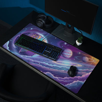 Cosmic Vaporwave Desk Pad - Mouse Pad Purple Pink Blue Orange Desk Setup Vaporwave Dreamy Retro Neon Gaming Desk Mat Digital Art