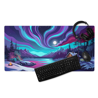 Vaporwave Night Mountain Mouse Pad - Mouse Pad Purple Teal Gaming Desk Vaporwave Dreamy Nostalgic Retro Futurism