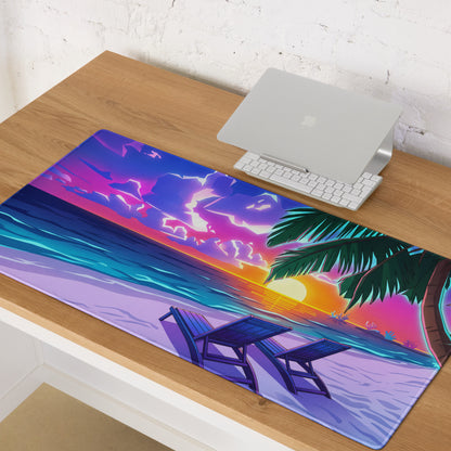 Vaporwave Palm Sunset Mouse Pad - Mouse Pad Neon Pink Purple Blue Desk Gaming Vaporwave Mood Nostalgic Retro Decor Neon