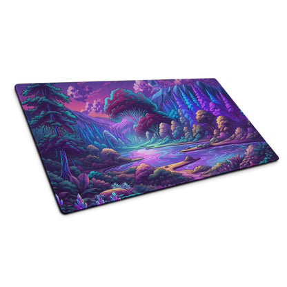 Neon Vaporwave Landscape Mouse Pad - Mouse Pad Purple Pink Teal Vaporwave Retro Mood Neon Decor For Gamers Digital Art