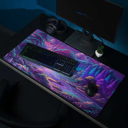 Neon Vaporwave Landscape Mouse Pad - Mouse Pad Purple Pink Teal Vaporwave Retro Mood Neon Decor For Gamers Digital Art