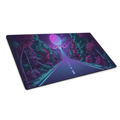 Vaporwave Forest Neon Mouse Pad - Mouse Pad Gaming Neon Purple Pink Cyan Vaporwave Mood Dreamy Decor Niche Artwork