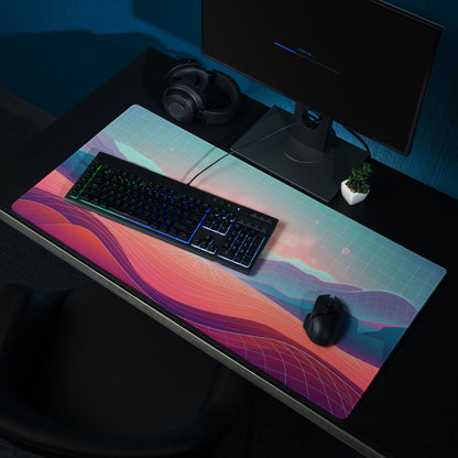Vaporwave Neon Landscape Pad - Mouse Pad Neon Pink For Gaming Vaporwave Dreamy Mood Neon Decor Synthwave Digital Art