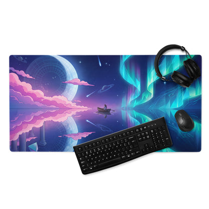 Vaporwave Neon Galaxy Mouse Pad - Mouse Pad Pink Blue Teal Gaming Desk Vaporwave Dreamy Mood Cyberpunk Decor Digital Art
