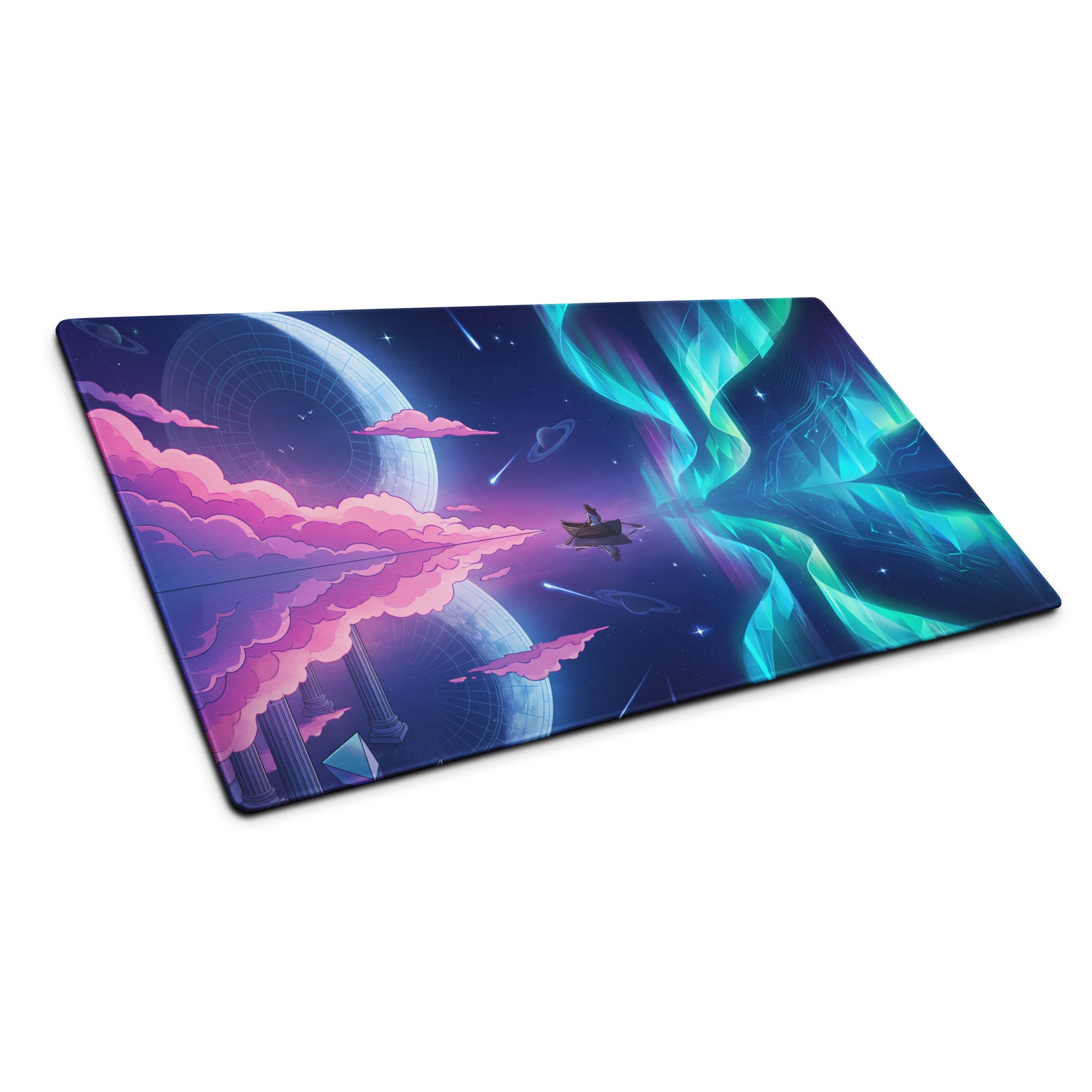 Vaporwave Neon Galaxy Mouse Pad - Mouse Pad Pink Blue Teal Gaming Desk Vaporwave Dreamy Mood Cyberpunk Decor Digital Art