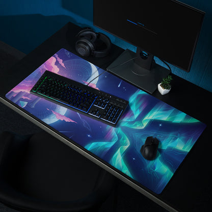 Vaporwave Neon Galaxy Mouse Pad - Mouse Pad Pink Blue Teal Gaming Desk Vaporwave Dreamy Mood Cyberpunk Decor Digital Art