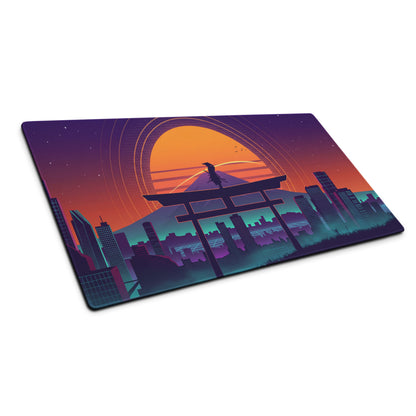 Vaporwave Sunset Neon Gaming Mouse Pad - Mouse Pad Purple Orange Gradient Desk Vaporwave Mood Futurism Digital