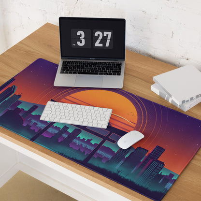 Vaporwave Sunset Neon Gaming Mouse Pad - Mouse Pad Purple Orange Gradient Desk Vaporwave Mood Futurism Digital