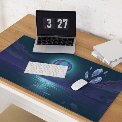 Vaporwave Dream Mouse Pad - Mouse Pad Blue Purple Neon Vaporwave Futurism Dreamy Neon Mood Vaporwave Decor Digital Art