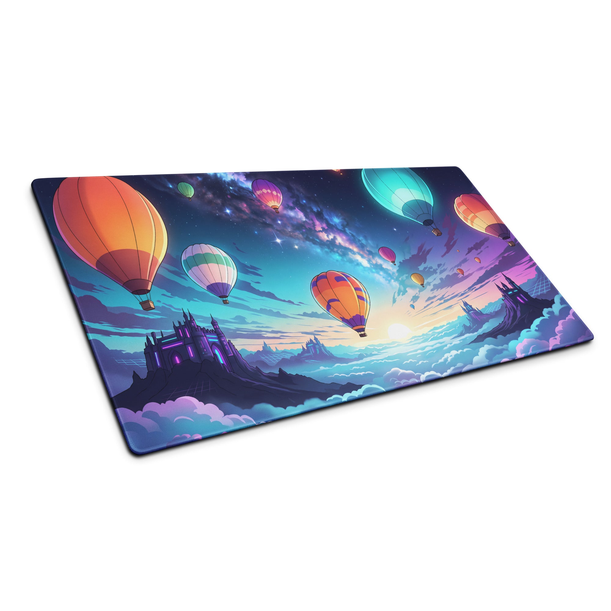Nebula Balloon Vaporwave Mouse Pad - Vaporwave Mouse Pad Neon Pink Purple Blue For Gaming Desk Dreamy Retro Mood Desk Art