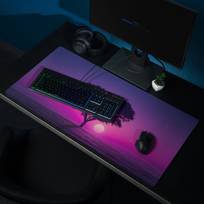 Vaporwave Sunset Tree Mouse Pad - Tree Purple Pink Desk Gaming Vaporwave Dreamy Nostalgic Synthwave Aesthetic