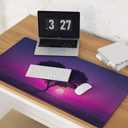 Vaporwave Sunset Tree Mouse Pad - Tree Purple Pink Desk Gaming Vaporwave Dreamy Nostalgic Synthwave Aesthetic