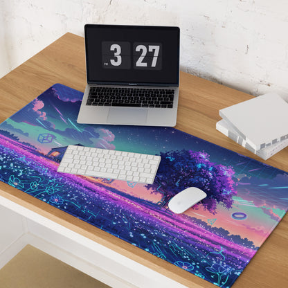Vaporwave Nightscape Mouse Pad - Landscape Mouse Pad Purple Pink For Gaming Vaporwave Dreamy Neon Mood Modern Desk Art