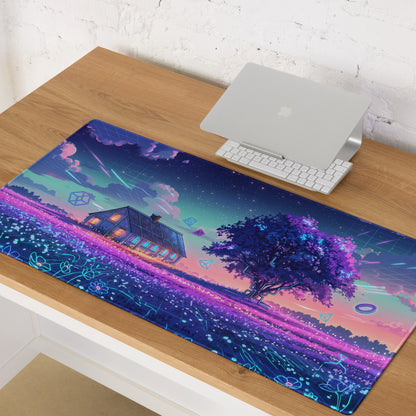 Vaporwave Nightscape Mouse Pad - Landscape Mouse Pad Purple Pink For Gaming Vaporwave Dreamy Neon Mood Modern Desk Art
