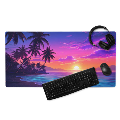 Vaporwave Sunset Palm Mouse Pad - Mouse Pad Purple Pink Desk Vaporwave Dreamy Neon Vaporwave Mood Retro PC Setup Digital