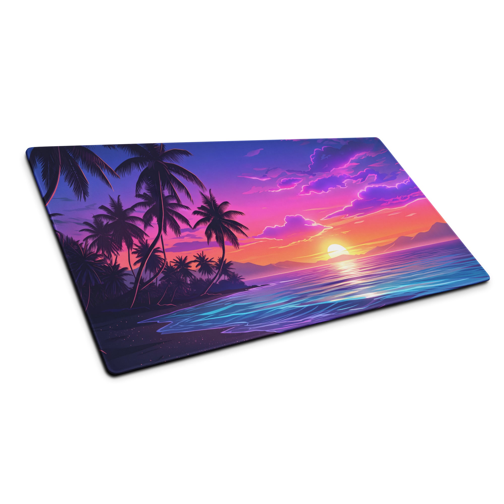 Vaporwave Sunset Palm Mouse Pad - Mouse Pad Purple Pink Desk Vaporwave Dreamy Neon Vaporwave Mood Retro PC Setup Digital