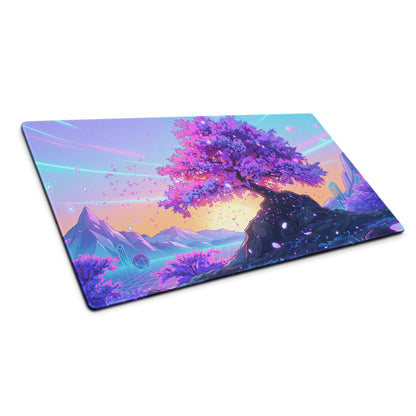 Vaporwave Neon Mouse Pad - Mouse Pad Purple Pink Blue Gaming Dreamlike Neon Retro Futurism Desk Mat Digital Art