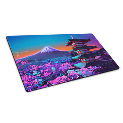 Vaporwave Neon Temple Mouse Pad - Mouse Pad Blue Purple for Gaming Vaporwave Dreamy Nostalgia Retro Futurism