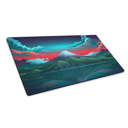 Vaporwave City Vista Mouse Pad - Mouse Pad Teal Pink Desk Vaporwave Dreamy Neon Synthwave Gaming Setup Digital Art