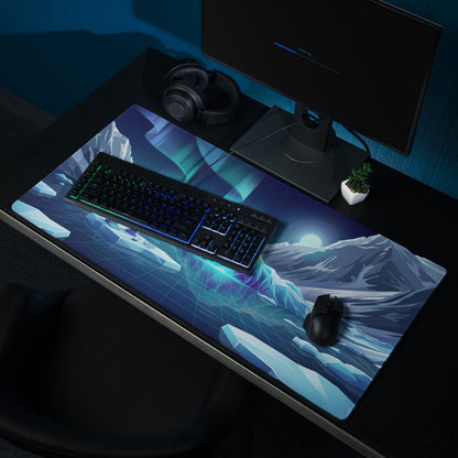 Glacial Neon Vaporwave Mouse Pad - Mouse Pad Glacial Blue Gaming Vaporwave Neon Dreamy Atmosphere Retro Futuristic