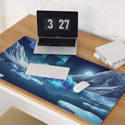 Glacial Neon Vaporwave Mouse Pad - Mouse Pad Glacial Blue Gaming Vaporwave Neon Dreamy Atmosphere Retro Futuristic