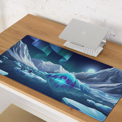 Glacial Neon Vaporwave Mouse Pad - Mouse Pad Glacial Blue Gaming Vaporwave Neon Dreamy Atmosphere Retro Futuristic