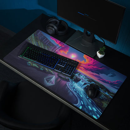 Vaporwave Neon Pad For Gaming - Mouse Pad Neon Pink Blue For Gaming Vaporwave Dreamy Neon Mood Retro Decor Digital Art