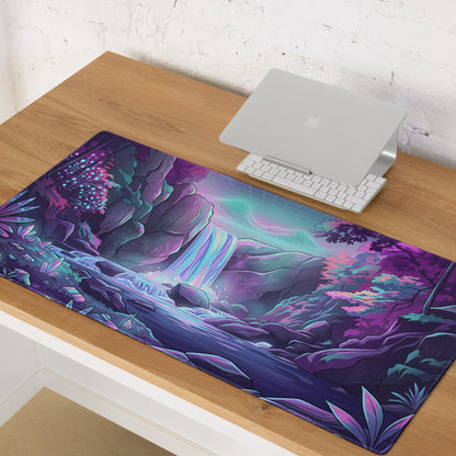 Vaporwave Neon Landscape Mouse Pad - Gaming Mouse Pad Neon Purple Pink Dreamy Mood Cyberpunk Desk Mat Digital Artwork