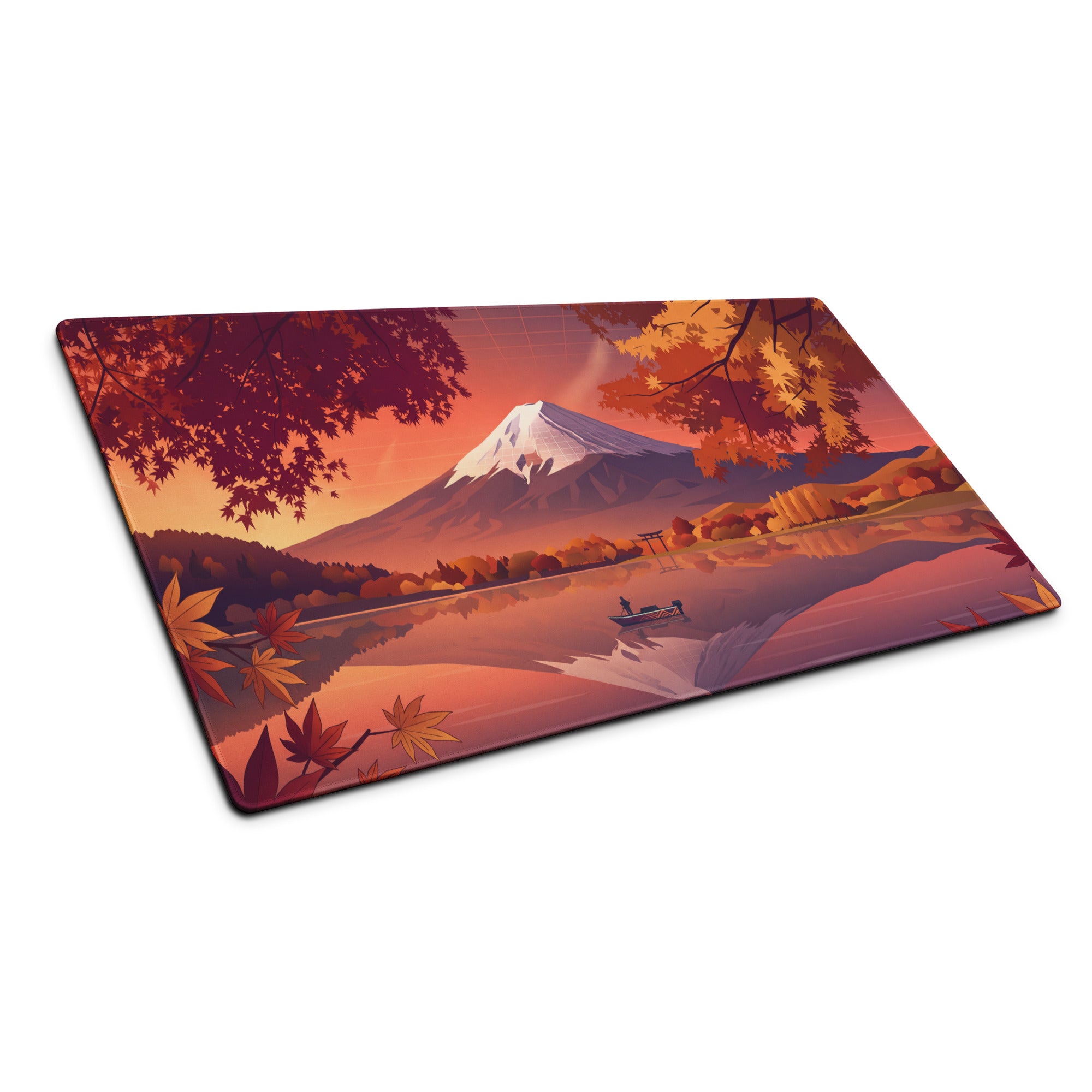 Vaporwave Landscape Mouse Pad - Mountain Scene Orange Purple For Gaming Desk Retro Vaporwave Mood Landscape Art Digital