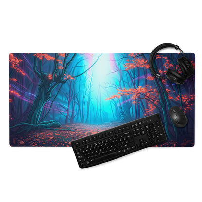 Vaporwave Forest Neon Mouse Pad - Mouse Pad Neon Blue Pink Purple For Gaming Vaporwave Desk Decor Digital Art