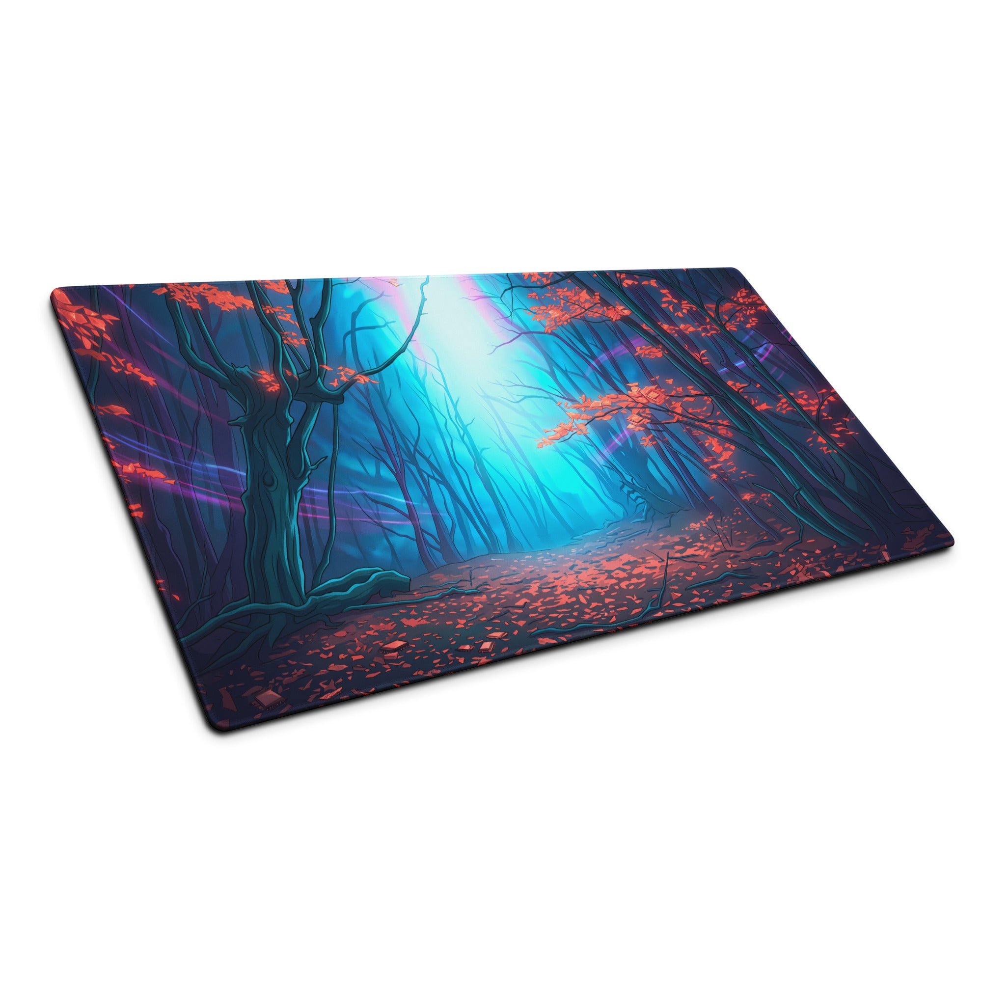 Vaporwave Forest Neon Mouse Pad - Mouse Pad Neon Blue Pink Purple For Gaming Vaporwave Desk Decor Digital Art