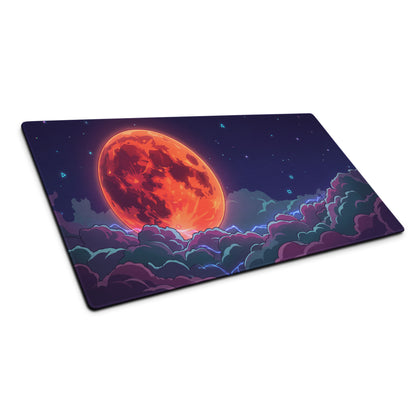 Vaporwave Cosmos Gaming Mouse Pad - Cosmic Planet Purple Orange Desk Vaporwave Nostalgic Neon Gaming Setup Digital Art