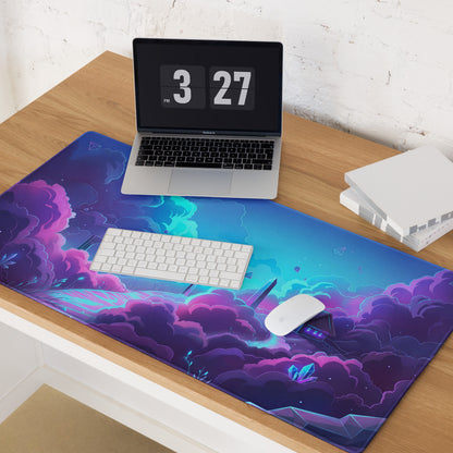 Vaporwave Neon Gaming Mouse Pad - Gaming Mouse Pad Neon Blue Pink Purple Gradient Desk Setup Vaporwave Dreamy Synthwave